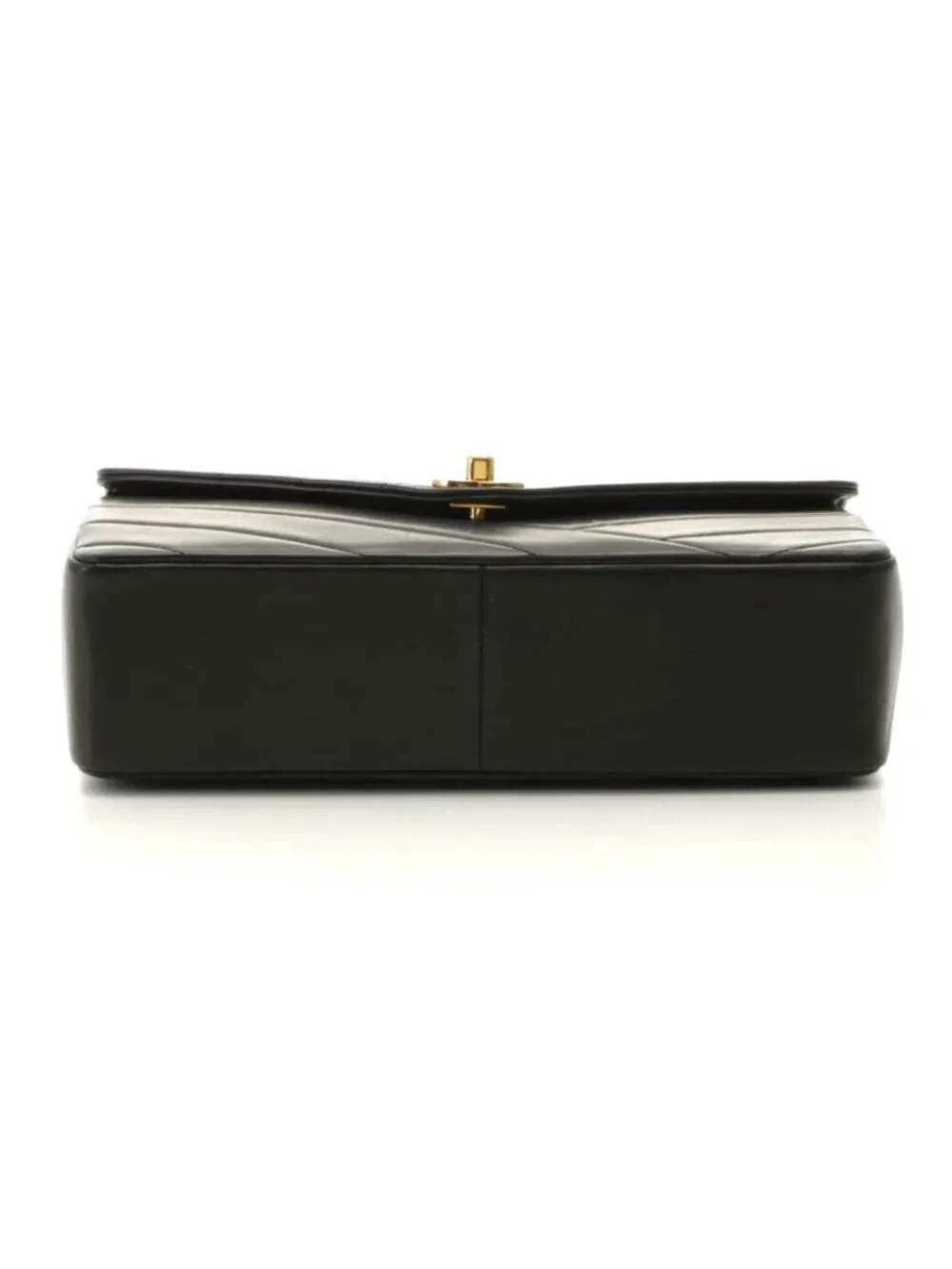 Chanel Bias Stitch 25 Chain Shoulder Bag Black Lambskin